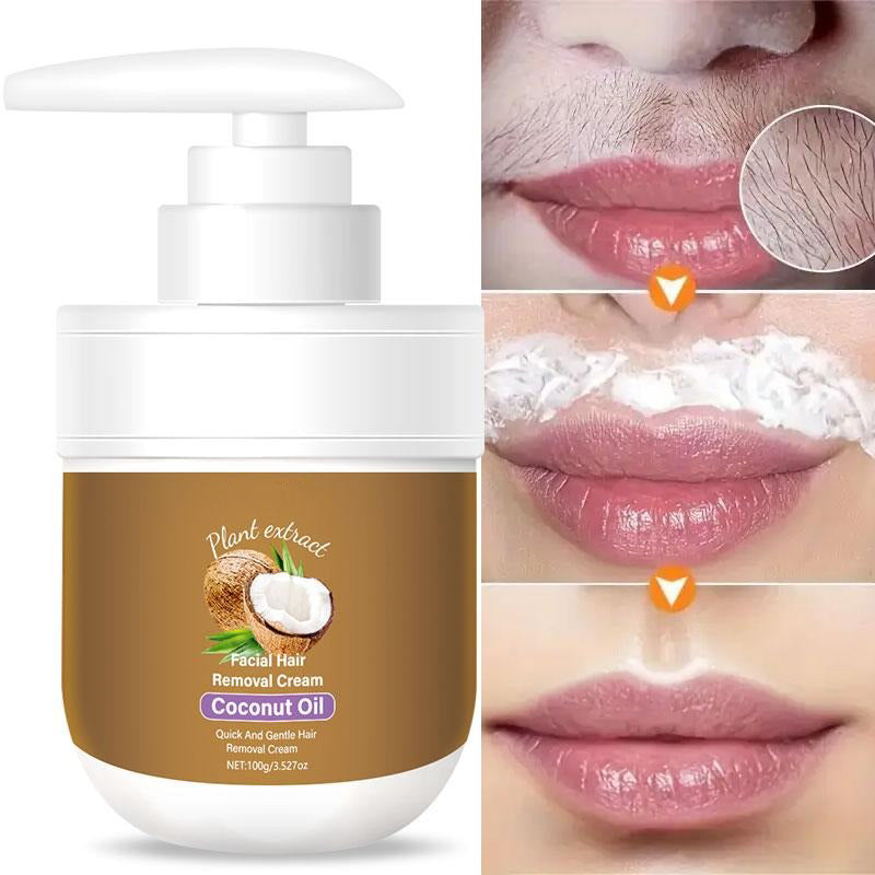 Coconut Oil Facial Hair Removal Cream - Gentle Lip Hair Removal