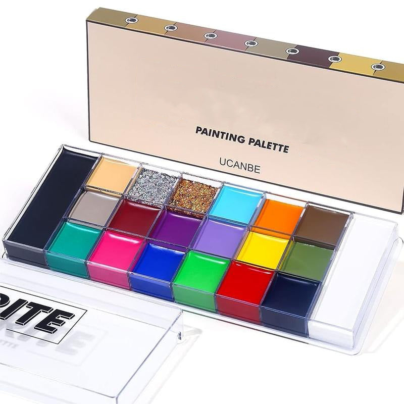 Face and Body Oil Paint Palette, Professional and Safe Non-Toxic Tattoo Halloween Special Effects Party Makeup Kit for Kids and Adults.