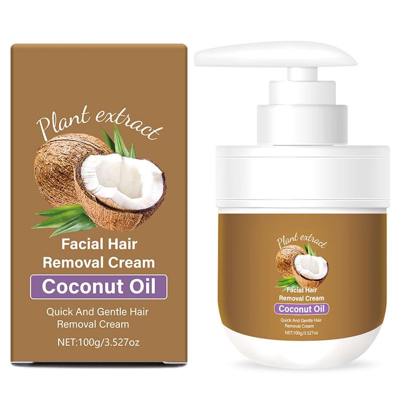 Coconut Oil Facial Hair Removal Cream - Gentle Lip Hair Removal