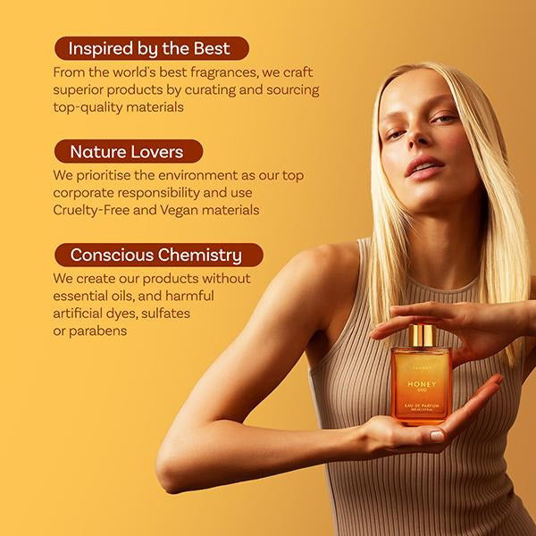 Luxury's Honey Oud | Eau de Parfum 100ml (3.4 fl oz) | Patchouli, Vanilla, Bergamot | Floral & Spicy | Made with Clean & Vegan Essentials Oils | Cruelty Free Fragrance Perfume