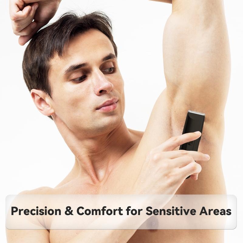 Men's Electric Body Hair Trimmer - Rechargeable Pubic, Chest & Bikini Shaver - Painless Grooming for Legs, Underarms & More - Cordless Digital Display