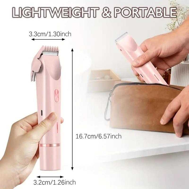 2-in-1 Electric Bikini Trimmer & Epilator for Women - Rechargeable Painless Shaver for Body & Face, Ideal Summer Gift