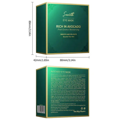 Avocado Moisturizing Eye bagMask,60pcs/set Under Eye Mask, Eye Care Product for Dark Eye Bags, Skin Care  Gift Moisturizer Hydrating Comfort