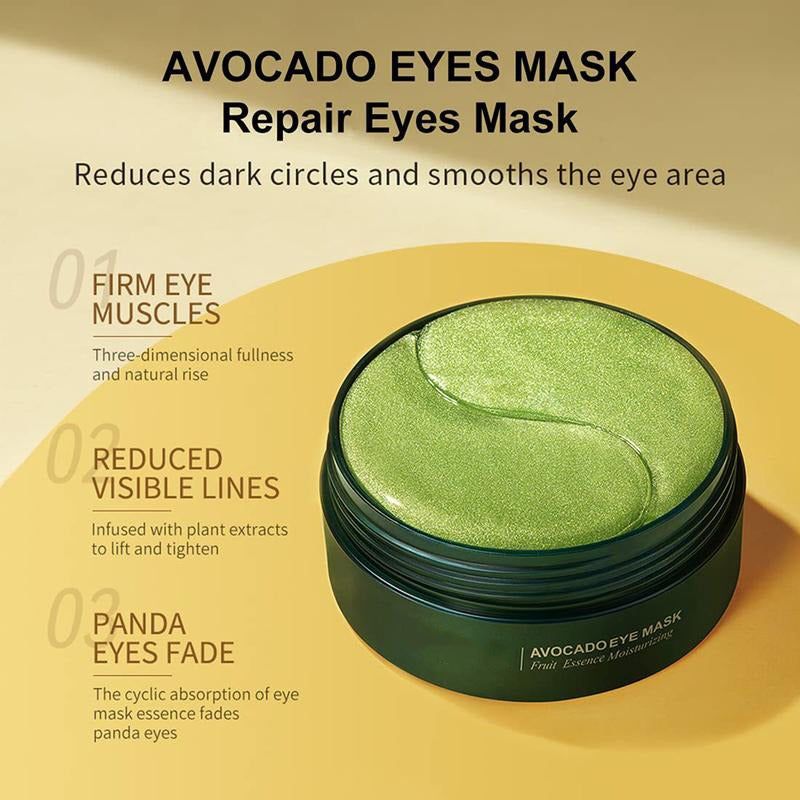 Avocado Moisturizing Eye bagMask,60pcs/set Under Eye Mask, Eye Care Product for Dark Eye Bags, Skin Care  Gift Moisturizer Hydrating Comfort
