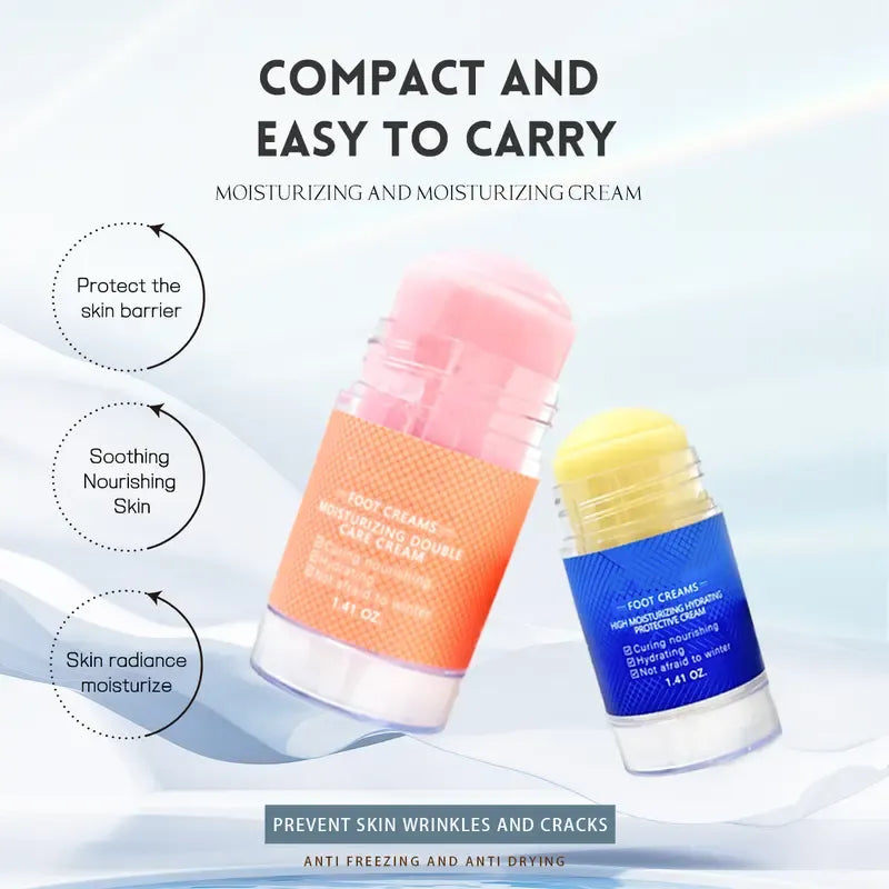2-in-1 Anti-Crack Foot Cream & Repair Stick. Dead Skin Remover for Extreme Cracked Heels. Intensive Hydration & Nourishing Treatment.
