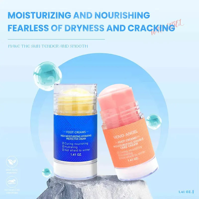 2-in-1 Anti-Crack Foot Cream & Repair Stick. Dead Skin Remover for Extreme Cracked Heels. Intensive Hydration & Nourishing Treatment.