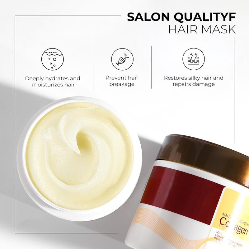 Hair Repair Mask-Deep Conditioning Intensive Hair TreatmentMACA Collagen for Dry Damaged Hair(16.9 f1 oz)ConditionerHaircare Restore
