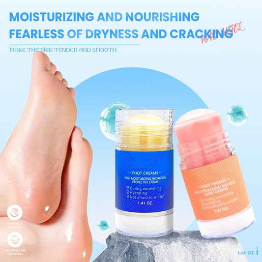 2-in-1 Anti-Crack Foot Cream & Repair Stick. Dead Skin Remover for Extreme Cracked Heels. Intensive Hydration & Nourishing Treatment.