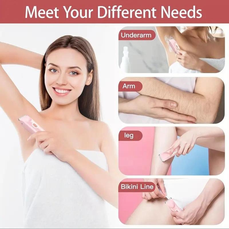 2-in-1 Electric Bikini Trimmer & Epilator for Women - Rechargeable Painless Shaver for Body & Face, Ideal Summer Gift